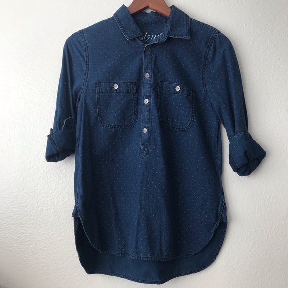 m a d e w e l l ♡ Chambray Dot Top XS - Picture 2 of 8